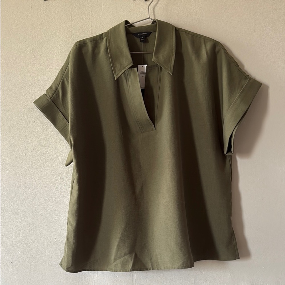 Banana Republic Green Polo Blouse